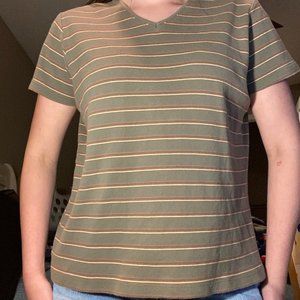 White Stag green striped t-shirt size XL